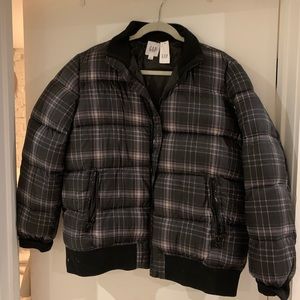 Puffy Plaid bomber jacket